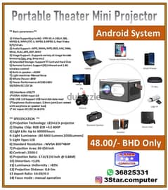 New Android Mini Projector (Video Support Up To 4k) 48BD Call 36825331