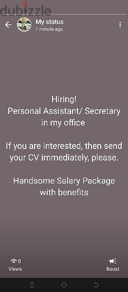 urgent need Personal Assistant Secretary 0
