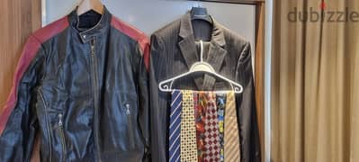 Hugo Boss Suit, Arizona Leather Jacket. Lots of clothes