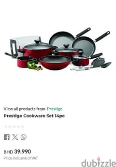 Prestige Non stick 14 piece cooking set worth 40 bhd