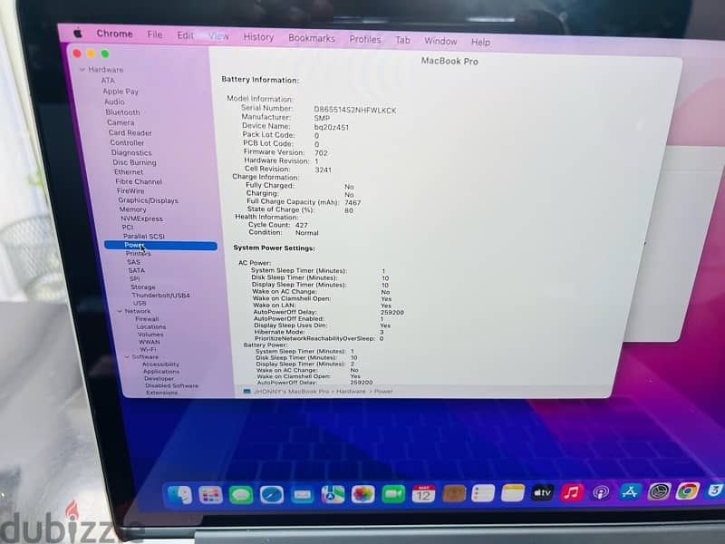 MacBook Pro core i7 Retina display 15.5 inc 16GB, 500GB ssd 5