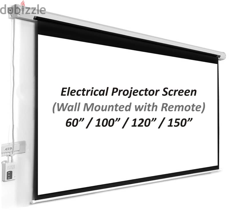New Projector Screen 60",100",120" & 150" Tripod Stand & Wall Mounted 3