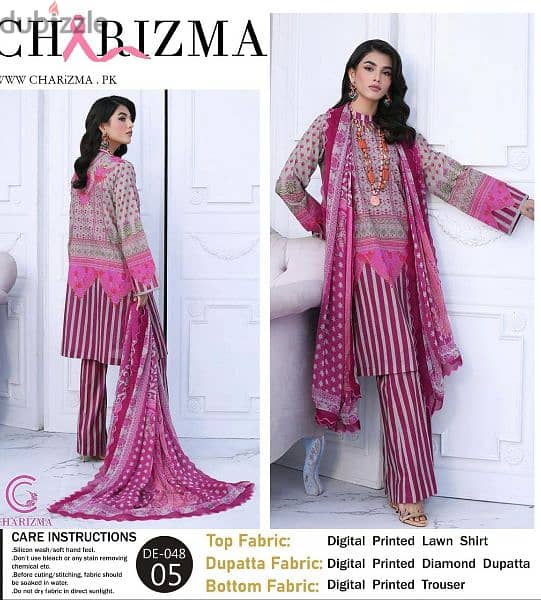 Original Lawn Unstitched Collection Lawn Dupatta Dm for order 1