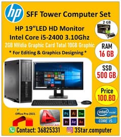 Computer Editing+Designing i5 2GB NVidia 16GB RAM 500GB SSD 19"Monitor 0