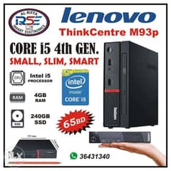 LENOVO ThinkCentre Core i5 Slim, Smart Small Computer 4th Gen SSD 240G 0