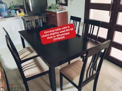 Dinning table with 6 chairs and other household items for sale