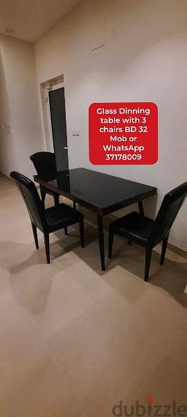 Dinning table with 6 chairs and other household items for sale 4