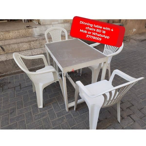 Dinning table with 6 chairs and other household items for sale 11
