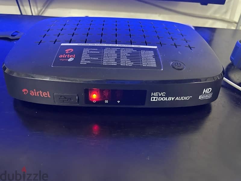 Airtel Receiver + dish antenna + Remote +New LNB + 2 month sbscpn 0