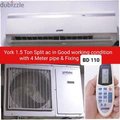 york 1.5 ton split ac and other acss for sale with fixing