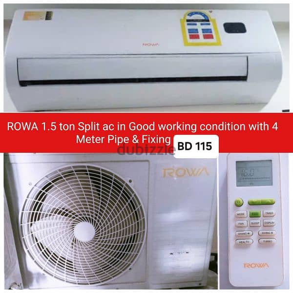 york 1.5 ton split ac and other acss for sale with fixing 7