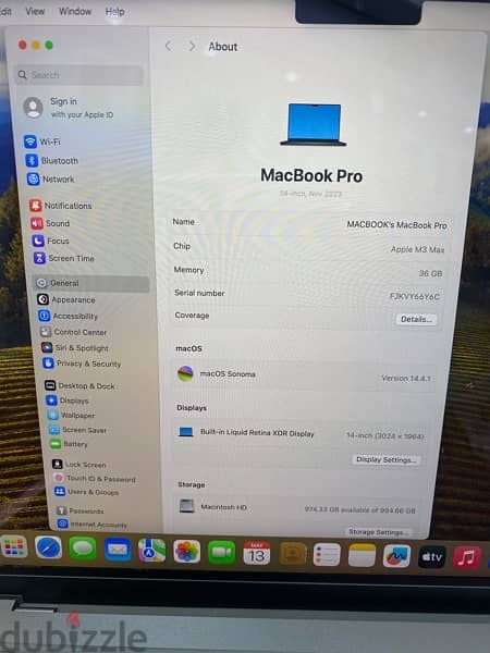 Used MacBook Pro 14inch M3 Max 1TB 6