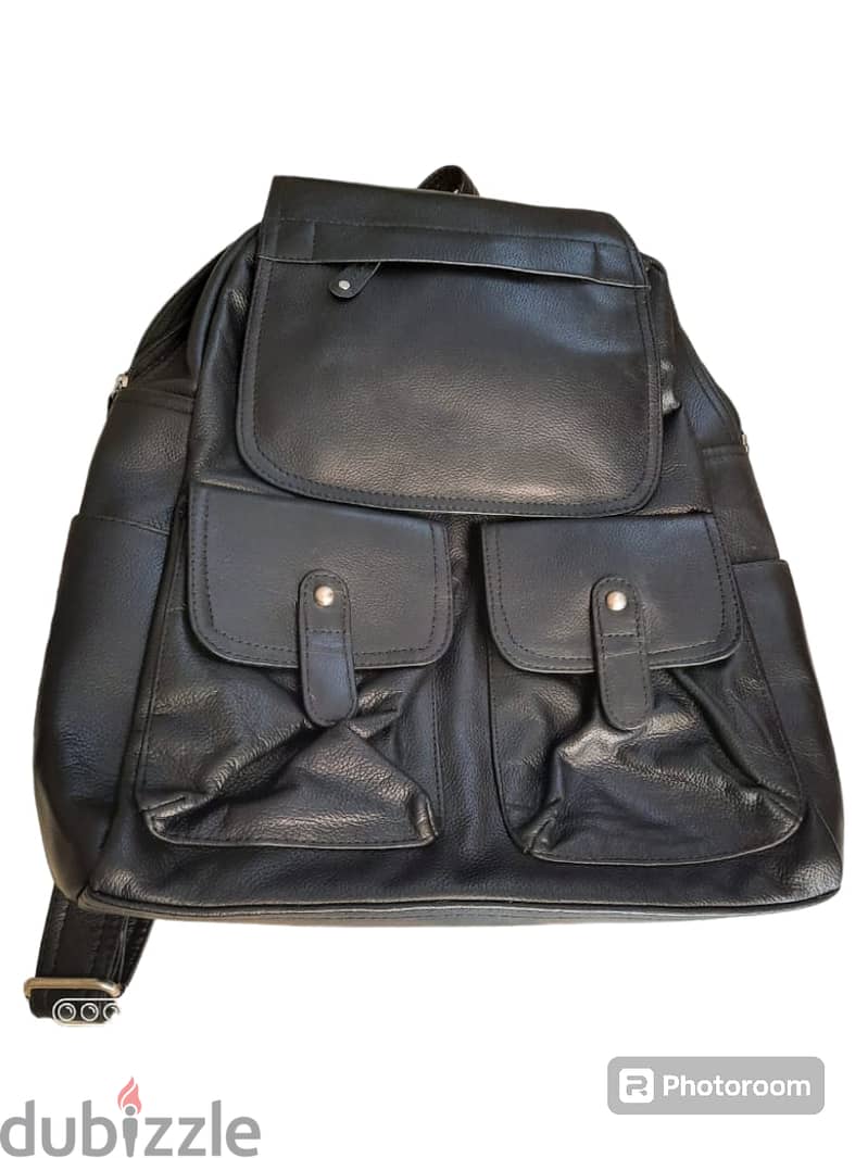 Genuine leather backpack bag 1