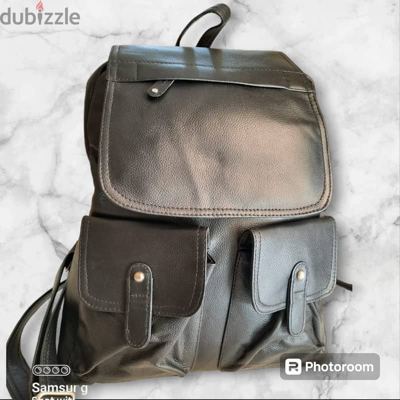Genuine leather backpack bag 8