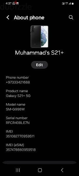 Samsung s21 plus 8 ram and memory 128 3