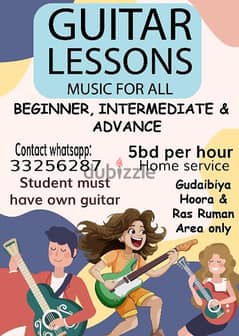 Guitar lessons acoustic & electric