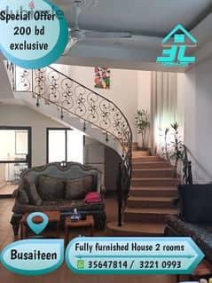 Fully furnished House for rent @ busaiteen 200 bd exclusive 35647813