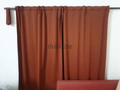 one set dark orange curtains in mint condition - 2 pieces 0