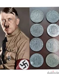 German coins for Hitler period 10 marks 8 coins 0