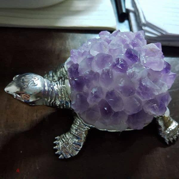 Natural amythest silver turtle 3
