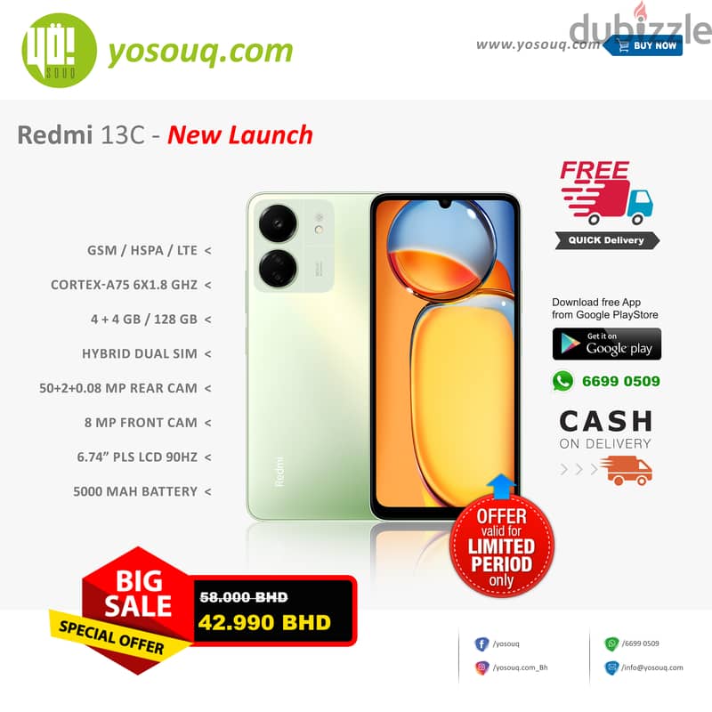 Brand New Redmi 13c for just 42.990BD 6