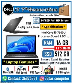 Weekly Offer Dell 7480 Core I7 2.9Ghz 16GB RAM 512GB SSD 14"Screen