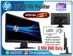 HP 19"LED HD Monitor Condition Same As New With Power Cable FREE Aux