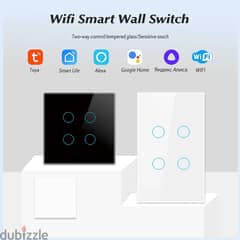 WiFi Smart Light Switch EU 250V Wall Glass Panel Voice Control 0