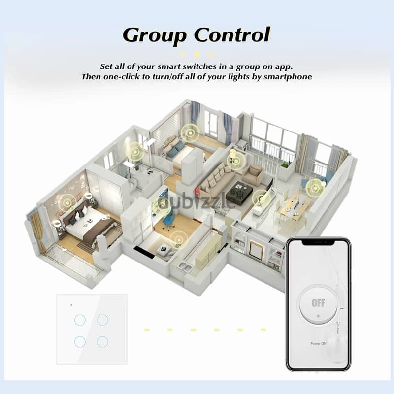 WiFi Smart Light Switch EU 250V Wall Glass Panel Voice Control 7