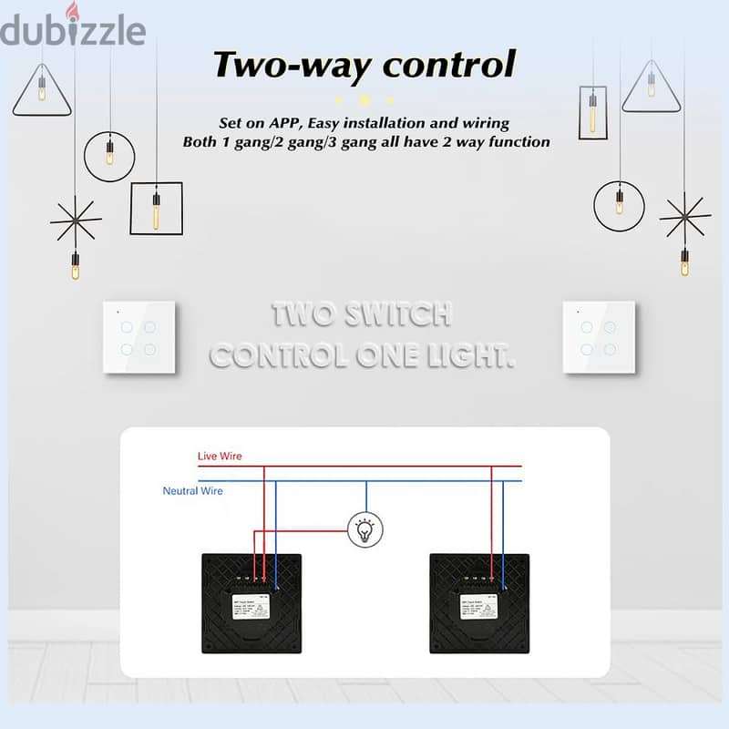 WiFi Smart Light Switch EU 250V Wall Glass Panel Voice Control 11