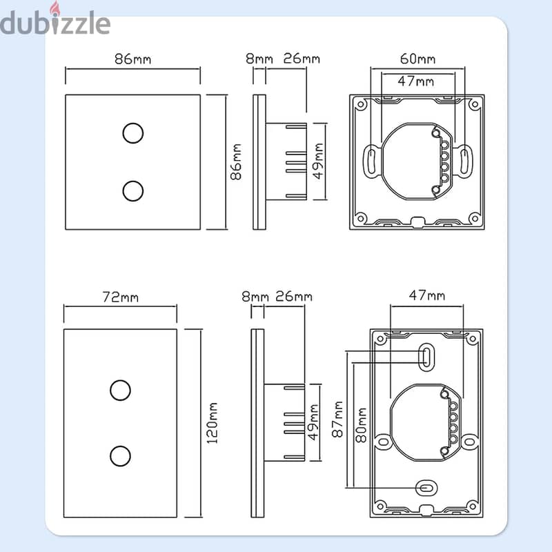 WiFi Smart Light Switch EU 250V Wall Glass Panel Voice Control 12