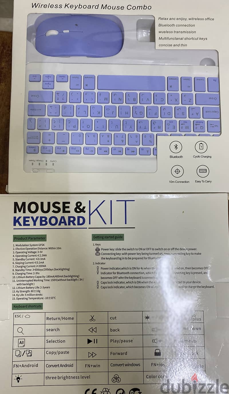 Wireless Mouse And Keyboard Combo Pack Bluetooth 3