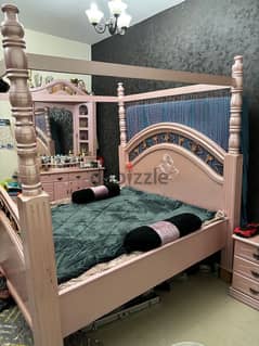 Strong Double Bed bahrain made with Dressing Table and 2 side tables