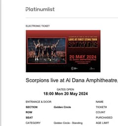 Scorpions concert golden circle Al Dana