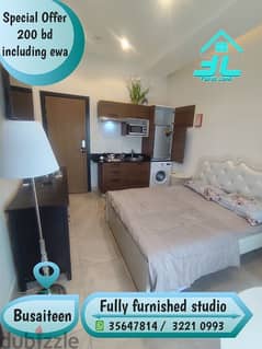 Fully furnished studio for rent in busaiteen 200 bd includes 35647813