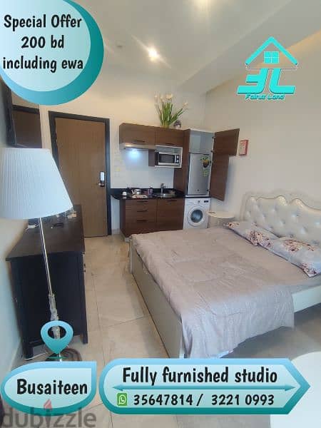 Fully furnished studio for rent in busaiteen 200 bd includes 35647813 0