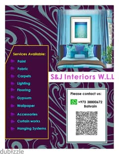 S&J Interiors W. L. L, Curtain Works,Flooring,Painting, Fabric, Carpets. 0