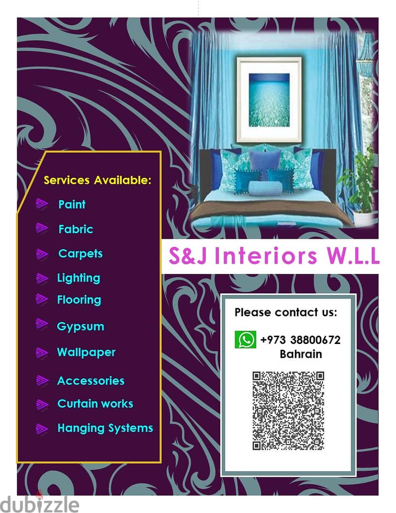 S&J Interiors W. L. L, Curtain Works,Flooring,Painting, Fabric, Carpets. 0