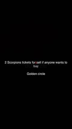 2 scorpion tickets for sale golden circle