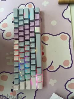 60% mechanical keyboard -white pink and purple-