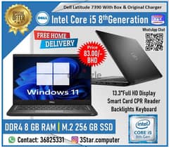 Dell 7390 Latitude Laptop Core i5 8th Generation RAM 8GB SSD M. 2 256GB