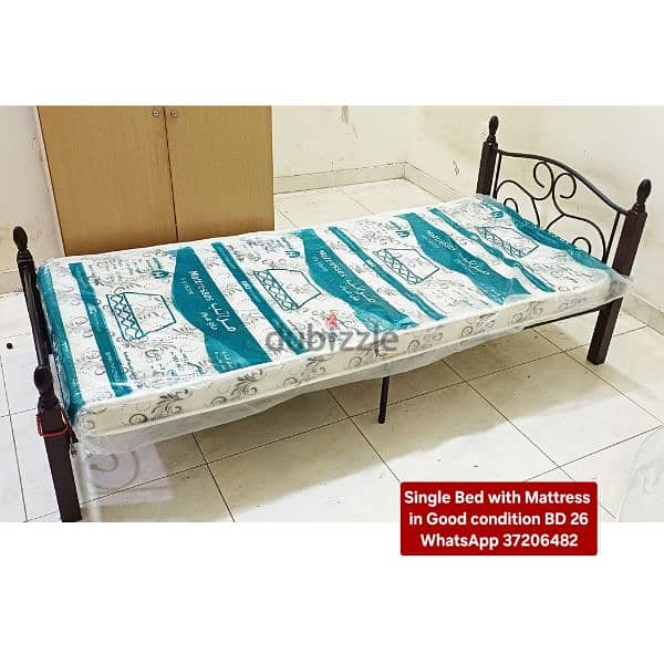 Bed with mattress and other items for sale with Delivery 8