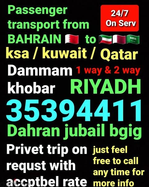 taxii service from Bahrain to ksa khobar Dammam Riyadh kuwait Qatar 17