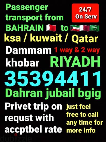 taxii service from Bahrain to ksa khobar Dammam Riyadh kuwait Qatar 19