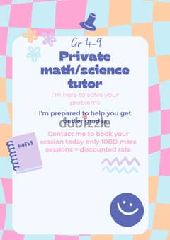 Math & Science Tutor Gr 4-9