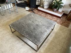 Square faux marble coffee table 100x100cm