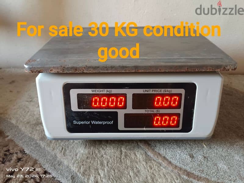 digital weight scale 30 KG water proof condition good 1