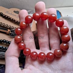 Red Carnalian Gemstone bracelet عقيق احمر