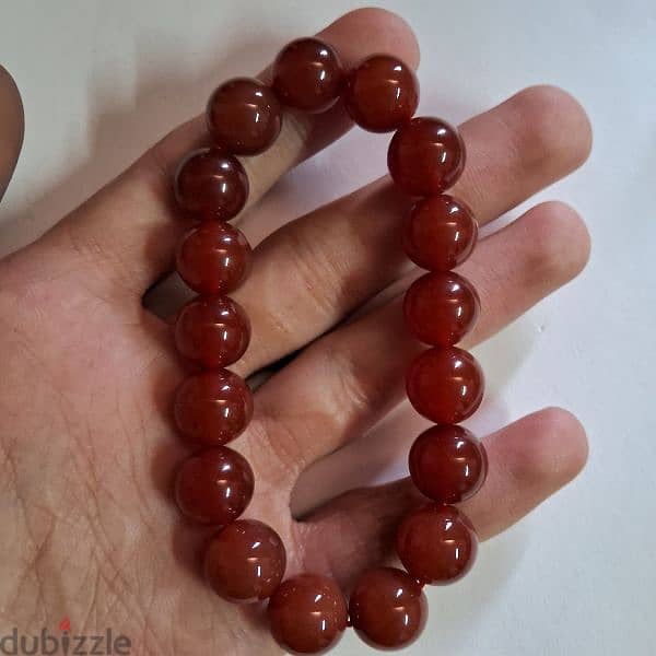 Red Carnalian Gemstone bracelet عقيق احمر 2
