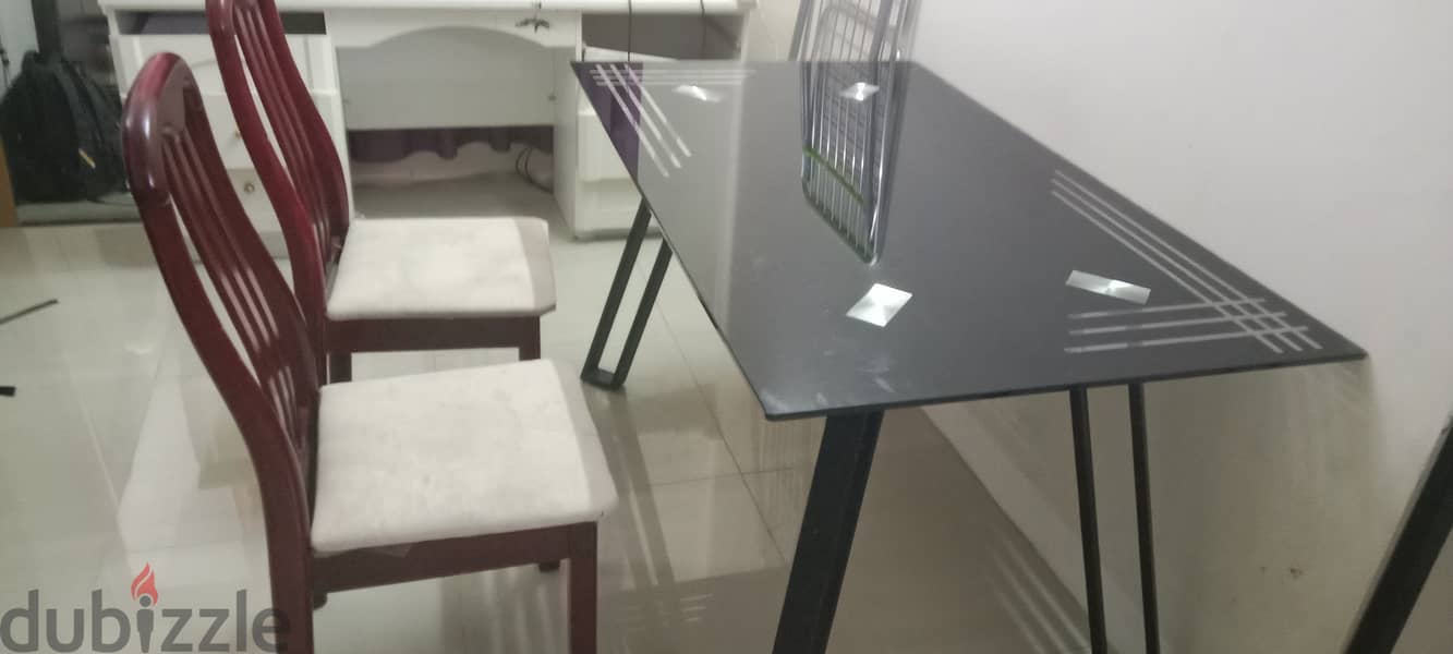 Glass dining table with chair 1
